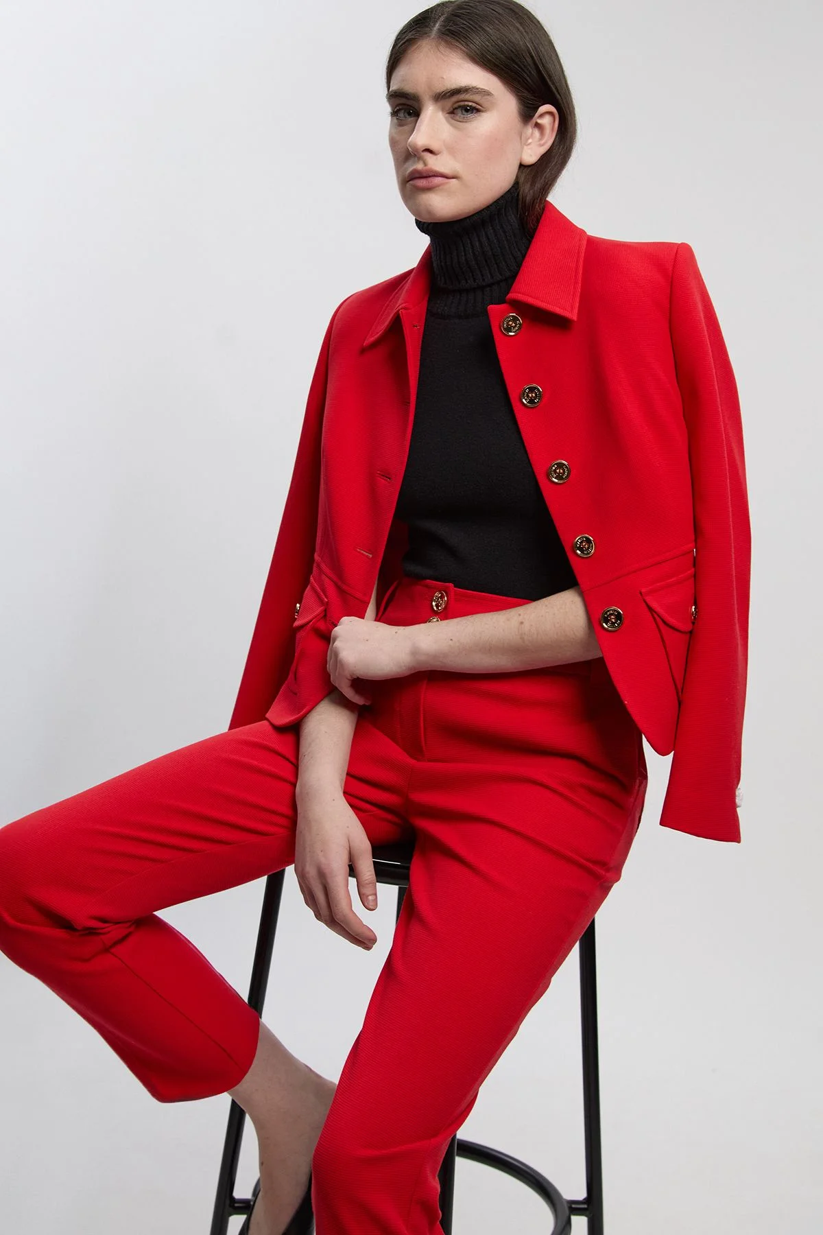 Textured Compact Stretch Tailored Jacket - 1