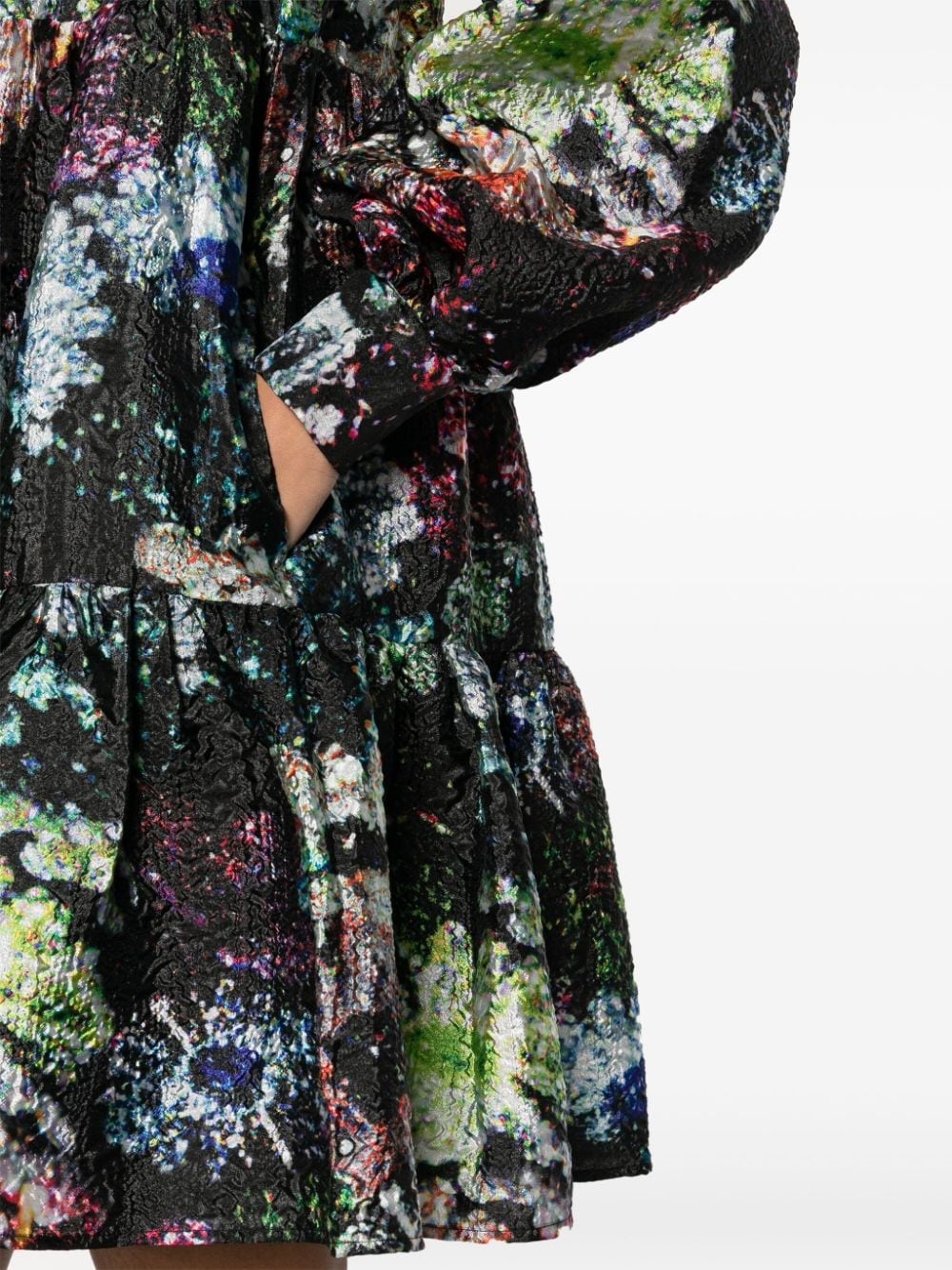 Jasmine Glitter Bloom-print minidress - 5