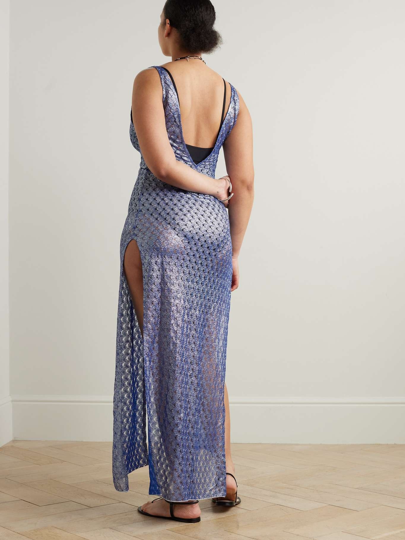 Mare metallic crochet-knit coverup - 3
