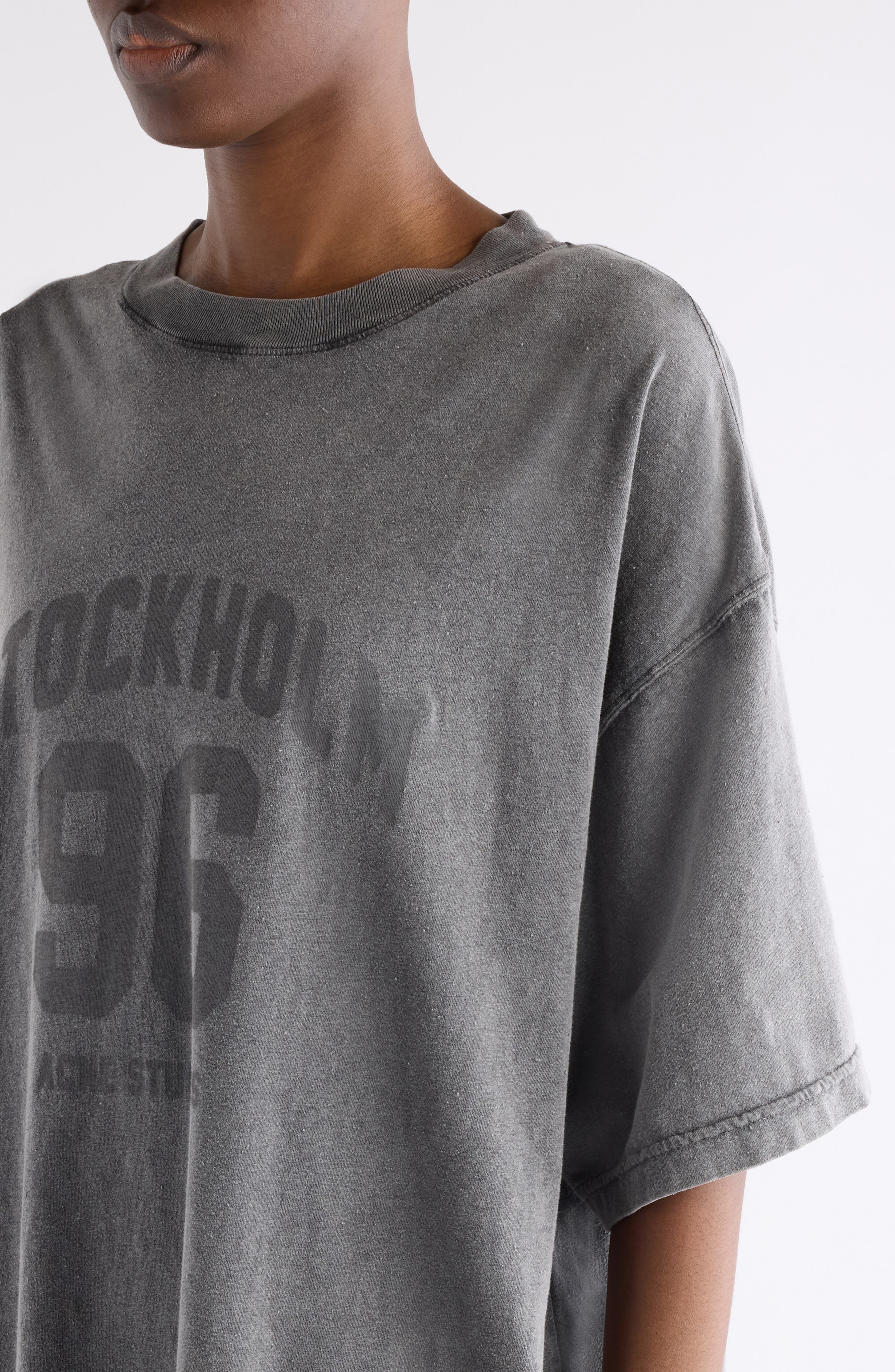Acne Studios Ennie College Layered T-Shirt Dress Set in Anthracite/Black at Nordstrom - 6