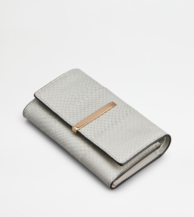WALLET IN REPTILE - GREY 3