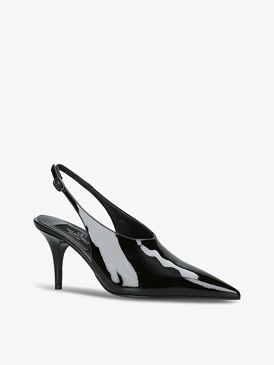 Garavani Slingback 80 patent-leather heeled courts - 3