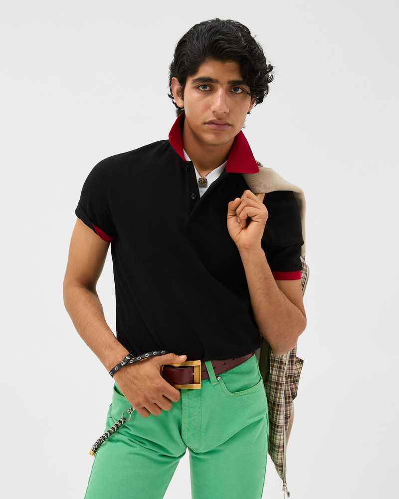 VERSACE Embroidered Cotton Piqué Polo outlook