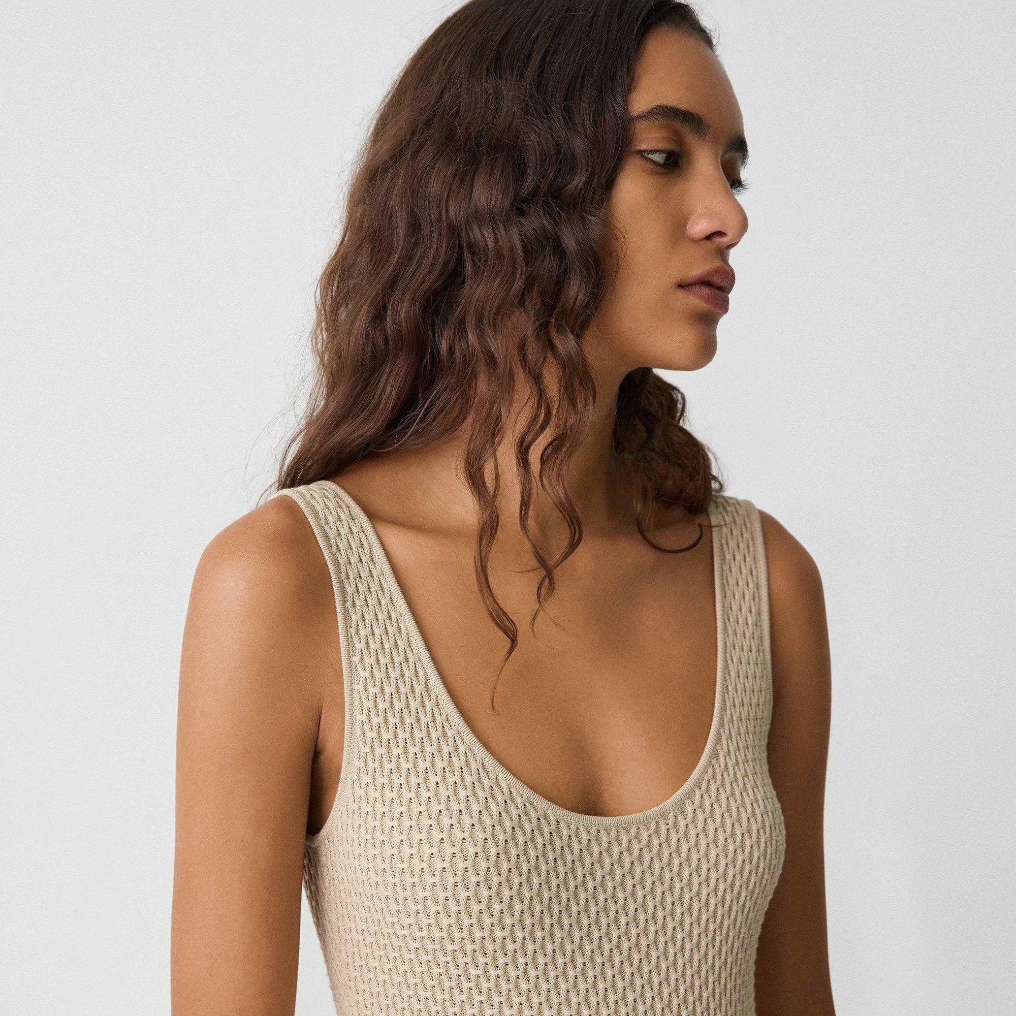 Midi Dress in Textured Cotton-Blend - 5