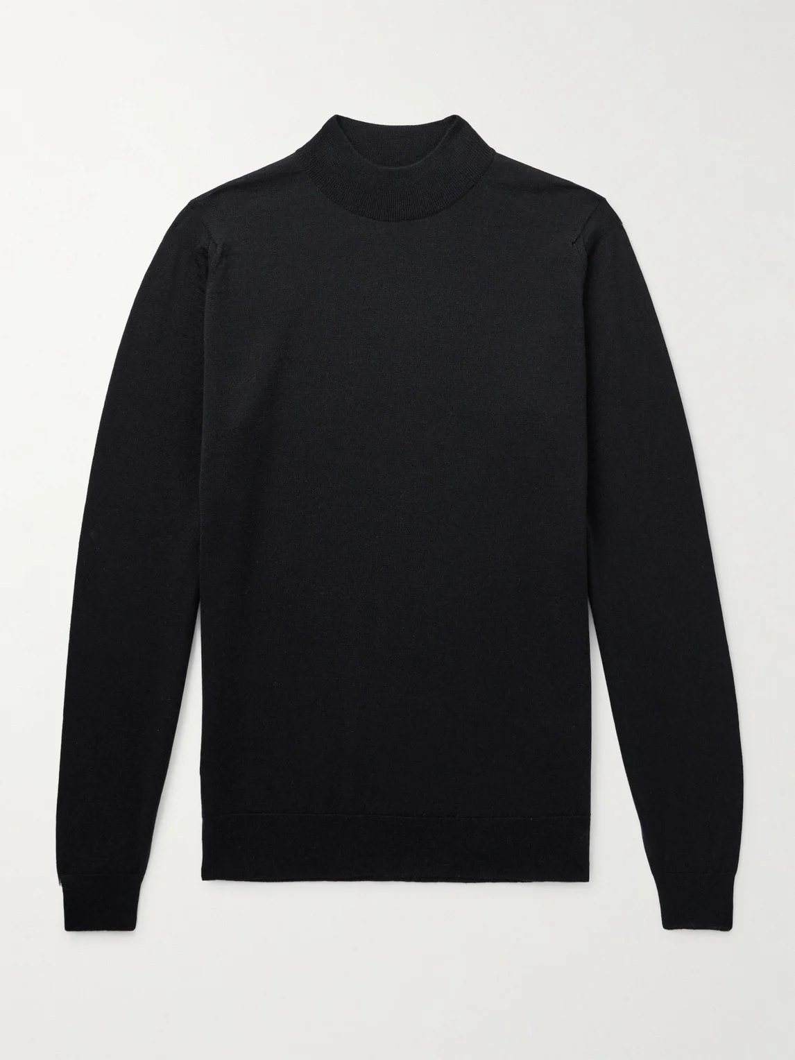 Slim-Fit Merino Wool Mock-Neck Sweater - 1