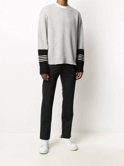 Neil Barrett stripe-detail knitted jumper outlook