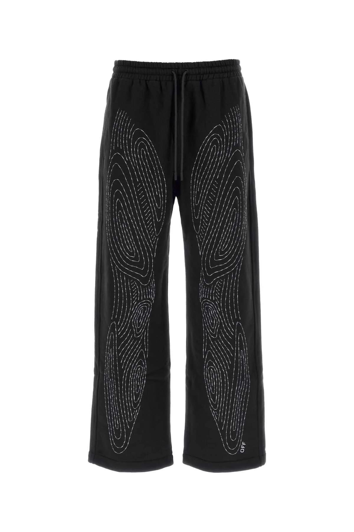 Off White Men Black Cotton Joggers - 1