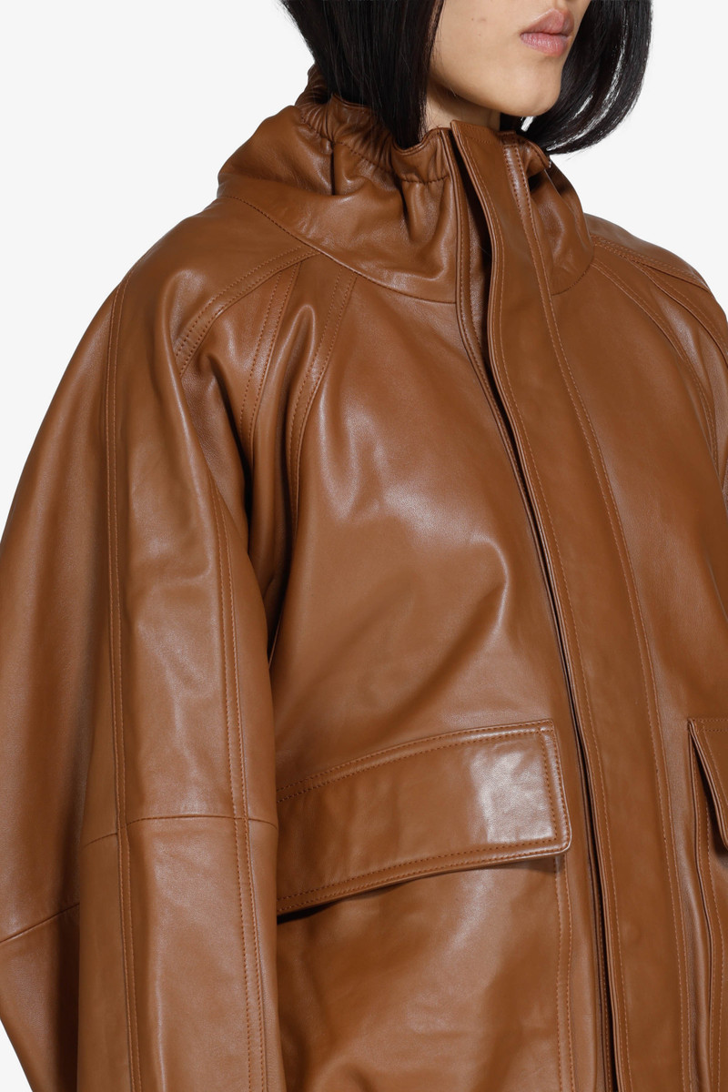 LEATHER BOMBER JACKET WITH ZIP 5