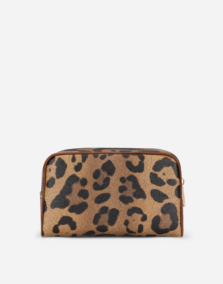 Leopard-print Crespo toiletry bag with branded plate - 3