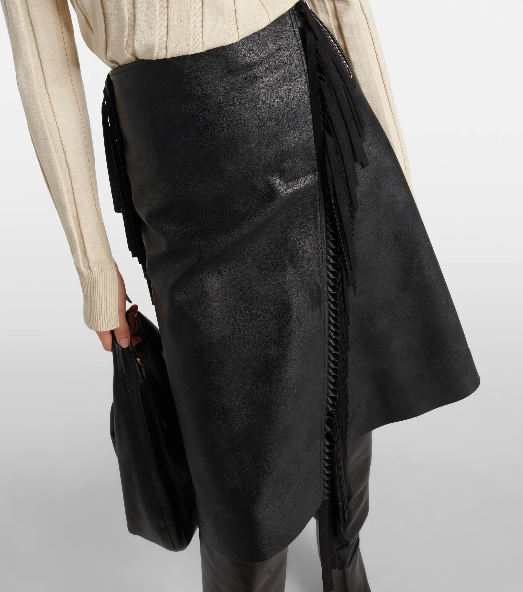 Alter mat faux leather midi skirt - 4