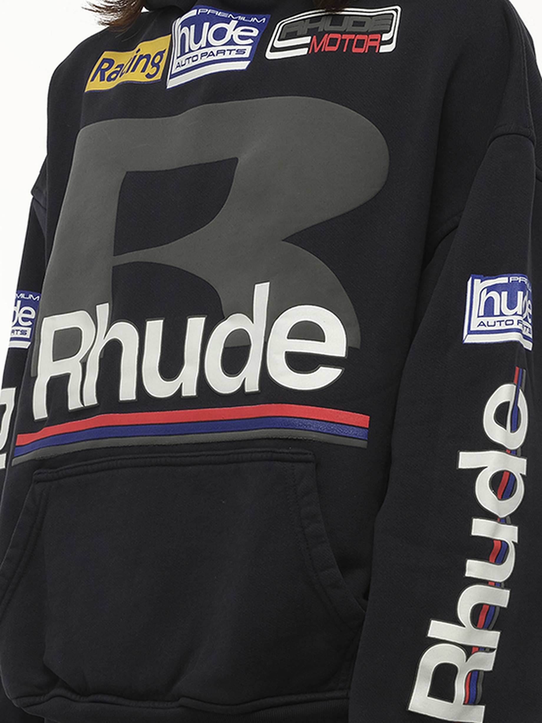 Petrol Patch Hoodie in Vintage Black - 3