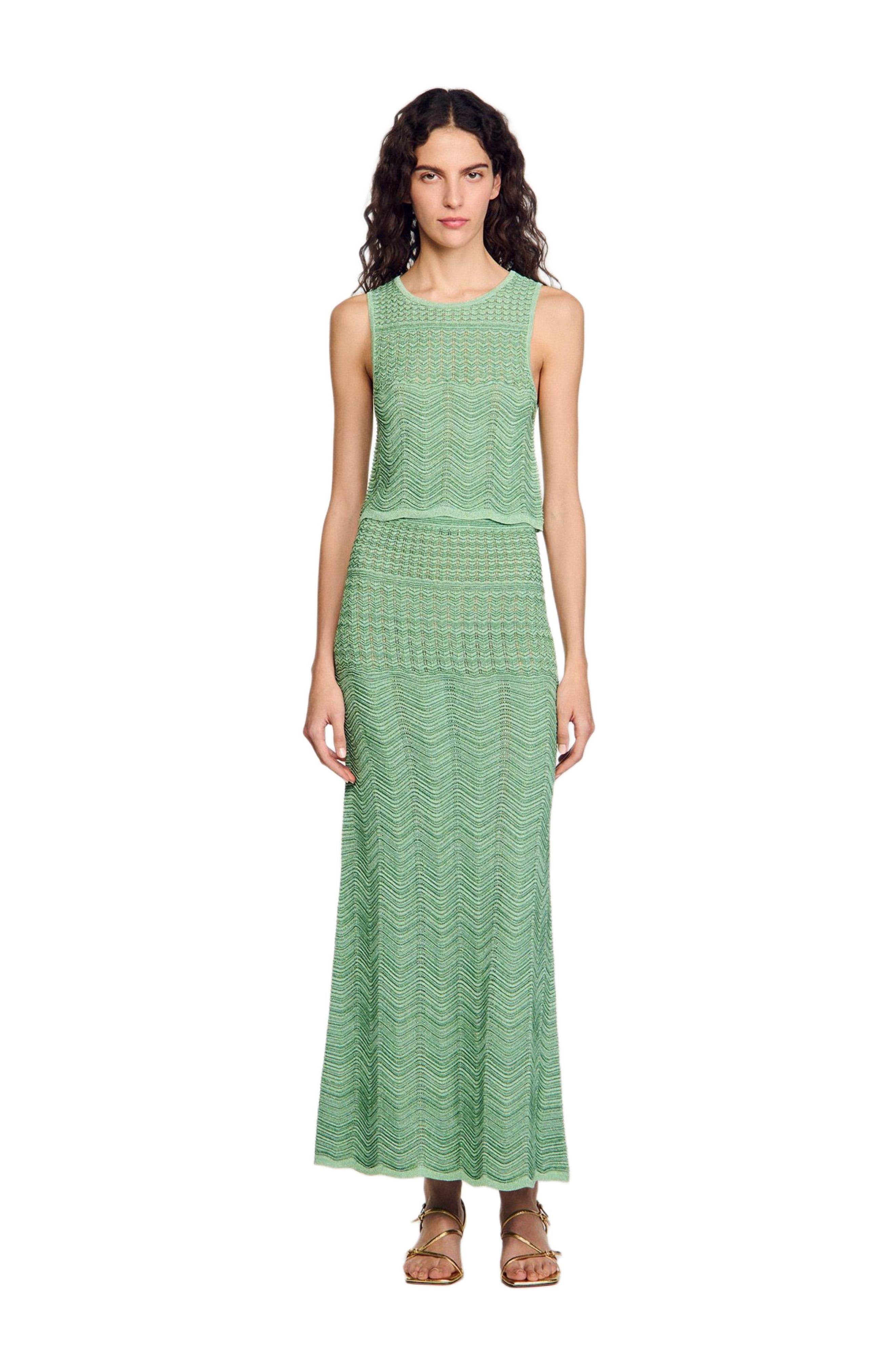 SANDRO Long knit skirt in Mint at Nordstrom - 2