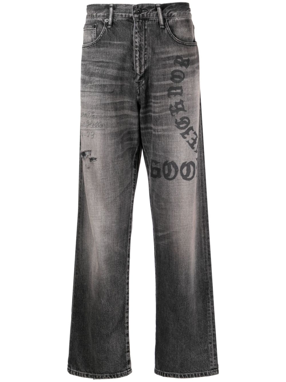 graphic-print straight-leg jeans - 1