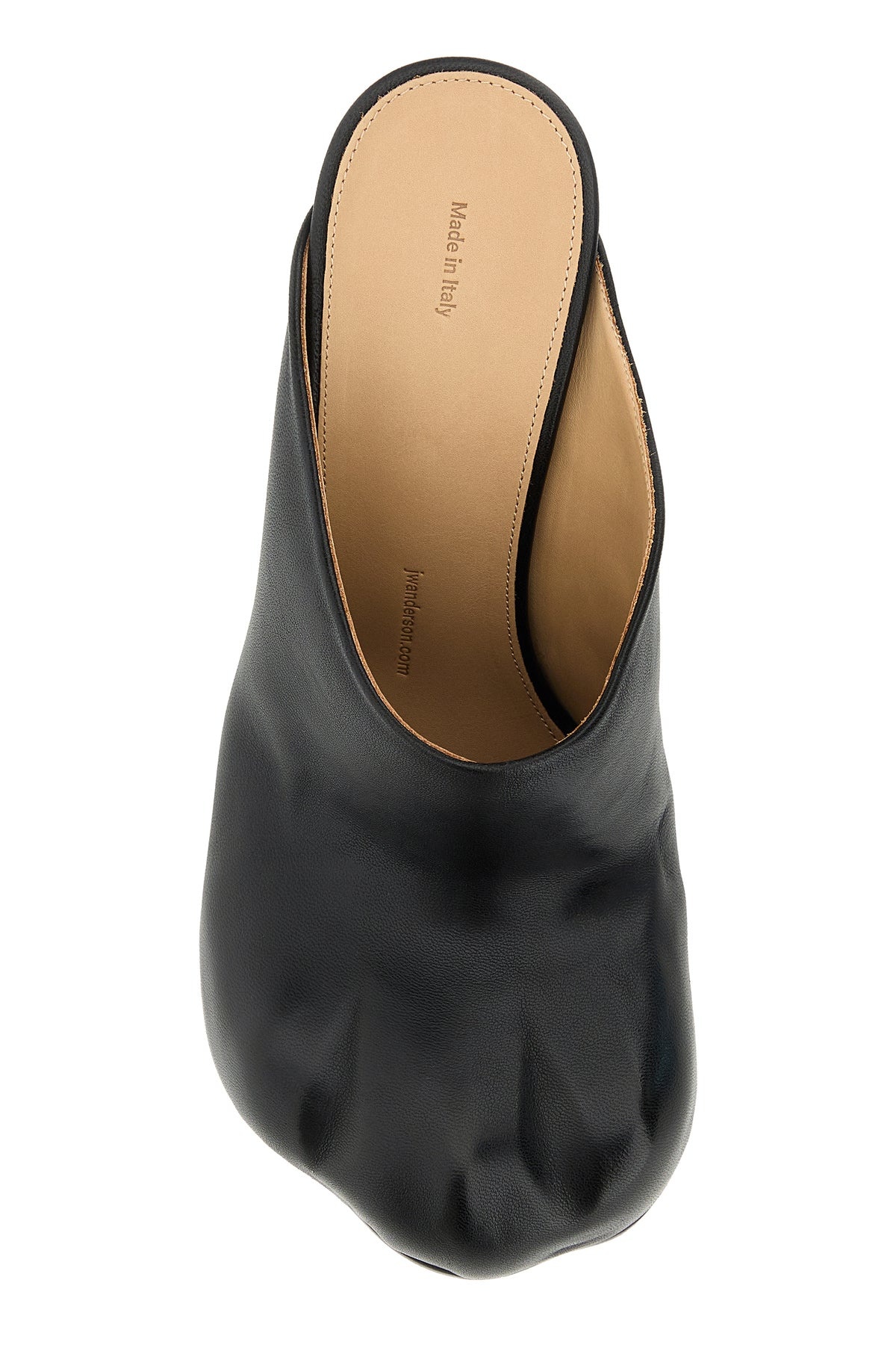 Black nappa leather Paw mules - 4