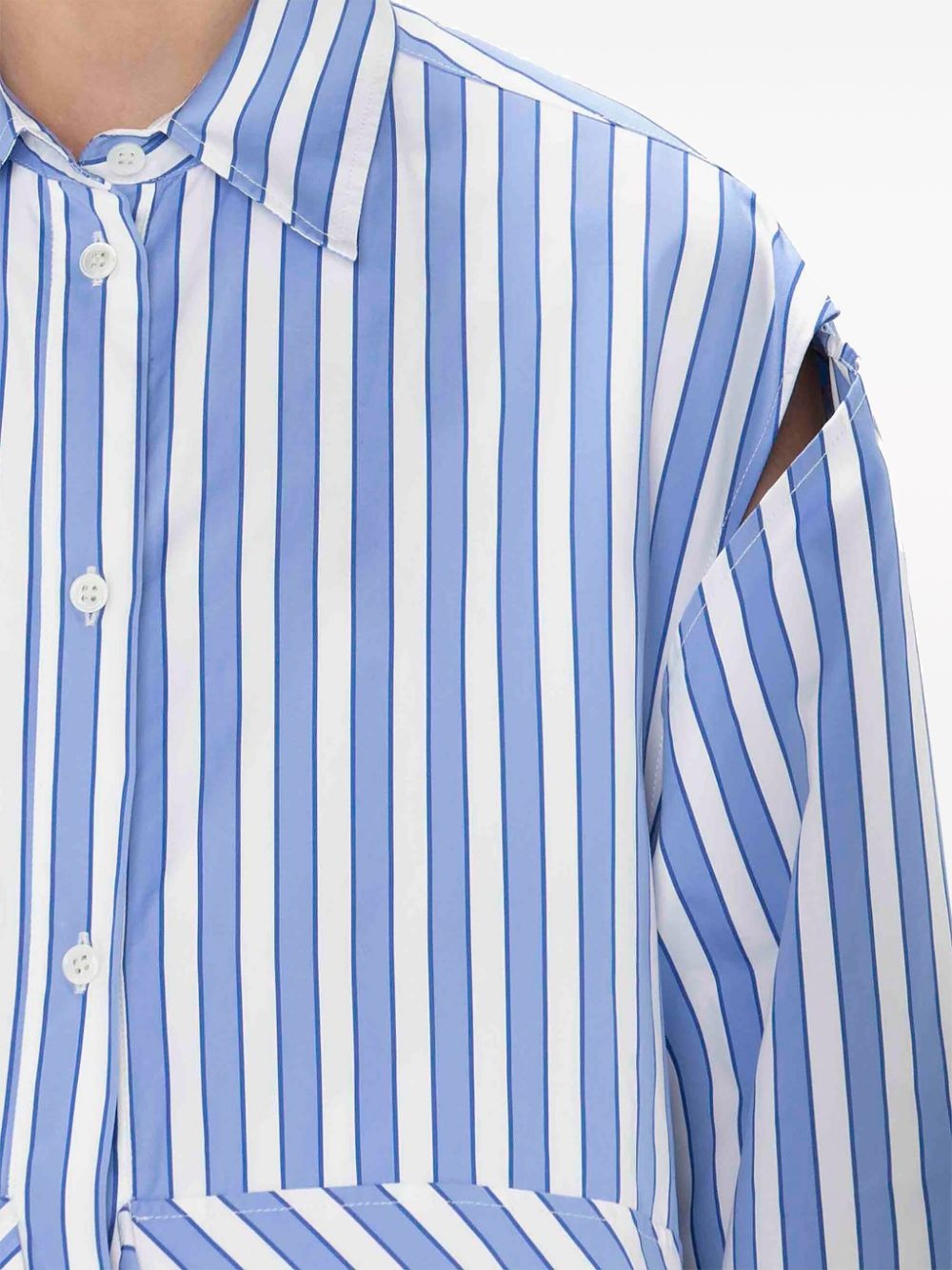 striped draped cotton shirt - 5