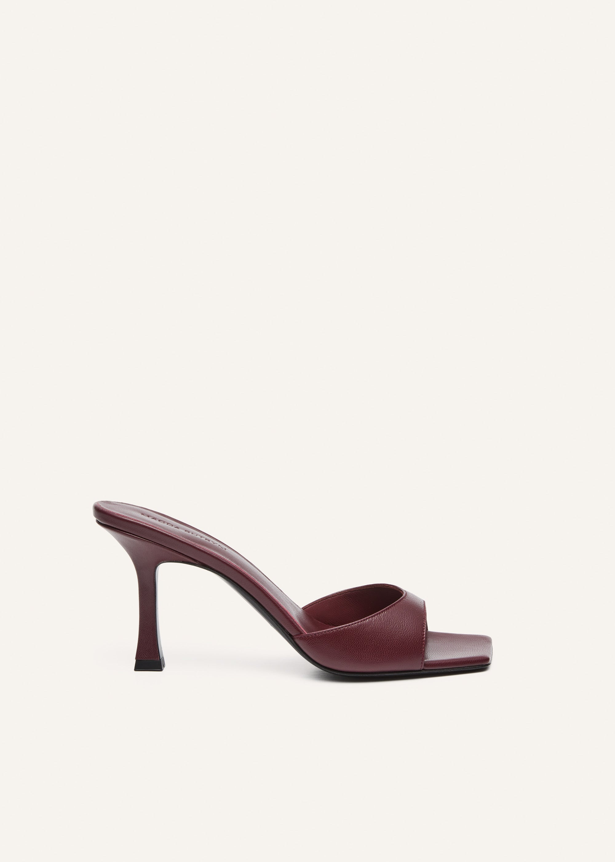Thin leather mule in burgundy leather - 1