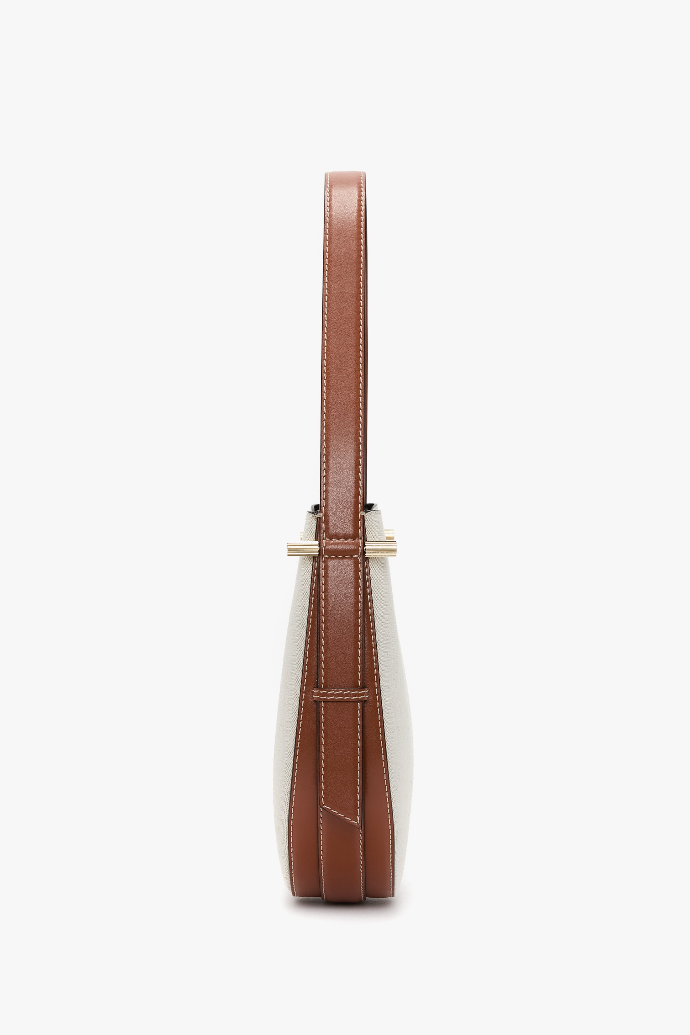 Medium Dia Hobo Bag In Ivory Canvas With Tan Leather - 3