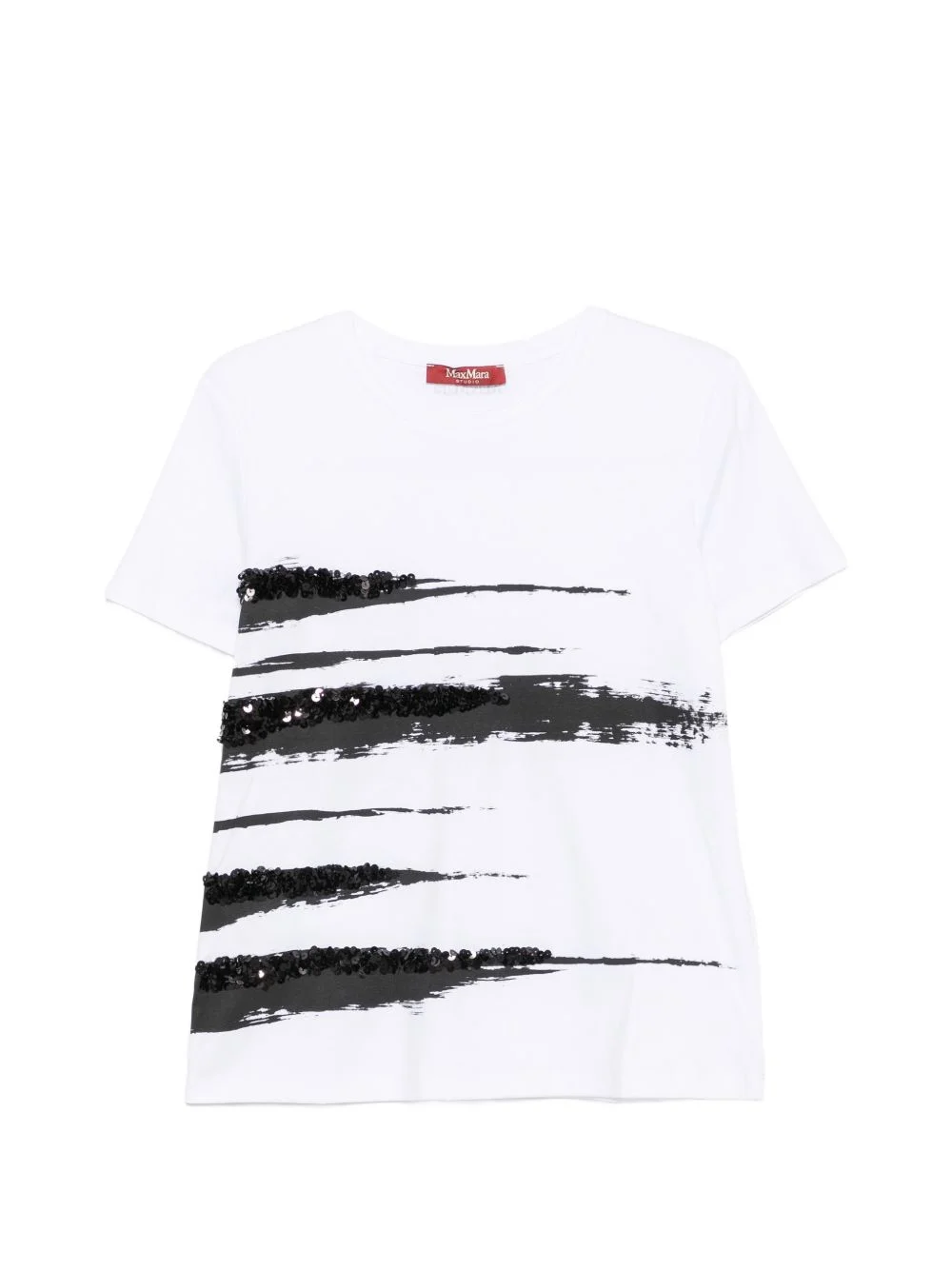 sequin-embellished graphic-print T-shirt - 1