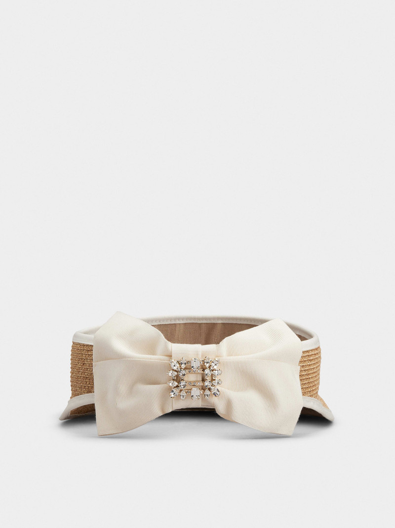 Broche Vivier Buckle Visor in Straw 5