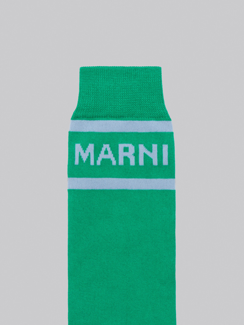 GREEN COTTON SOCKS WITH LOGO 3