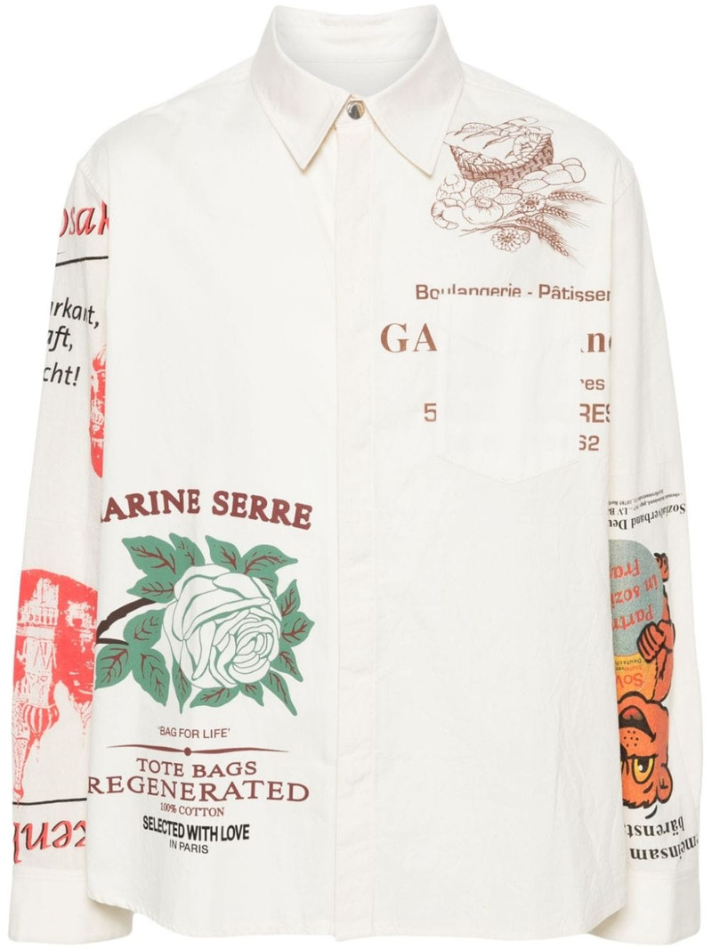 mix-print cotton shirt 1