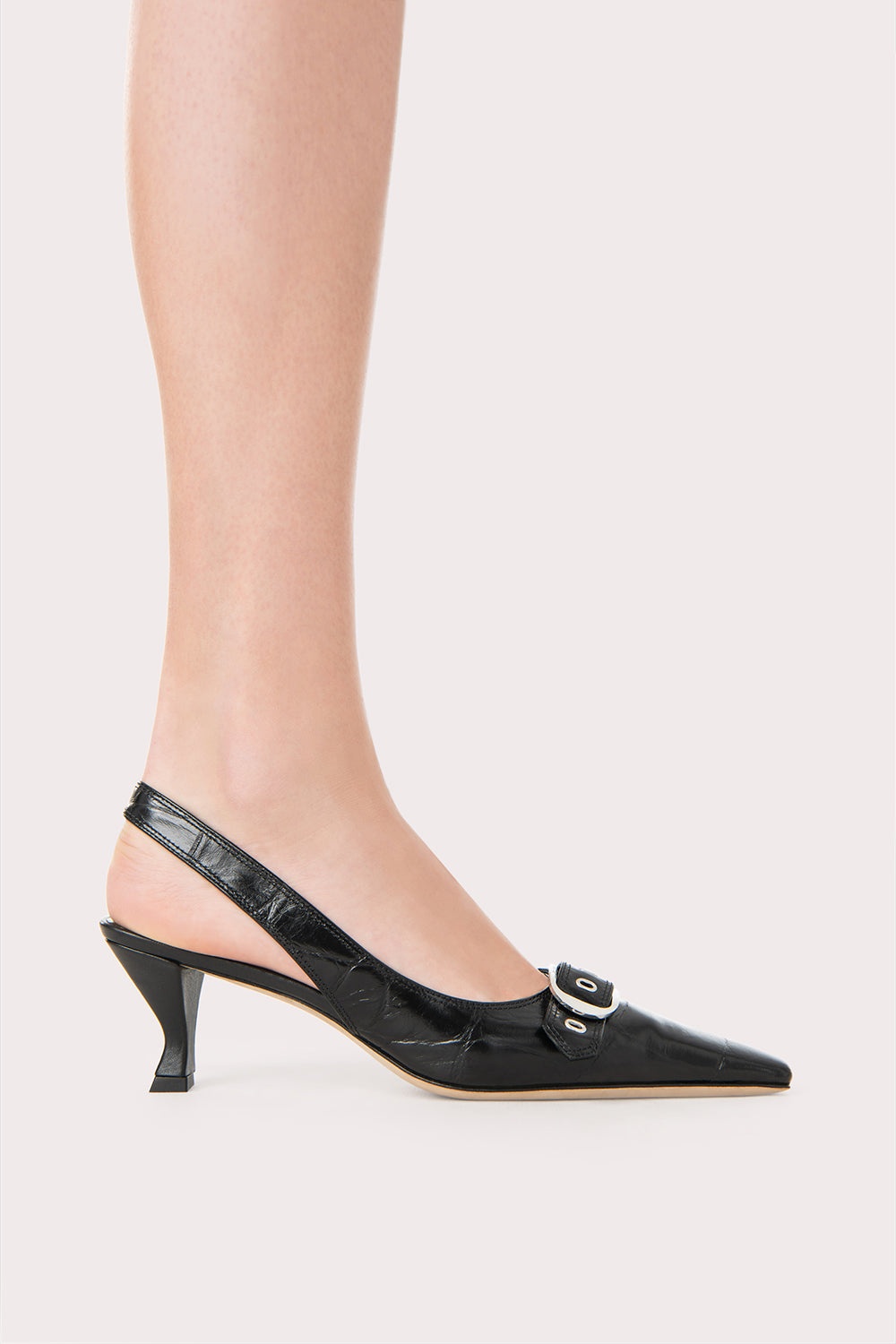 EVITA BLACK MAXI CROCO AND NAPPA LEATHER - 5