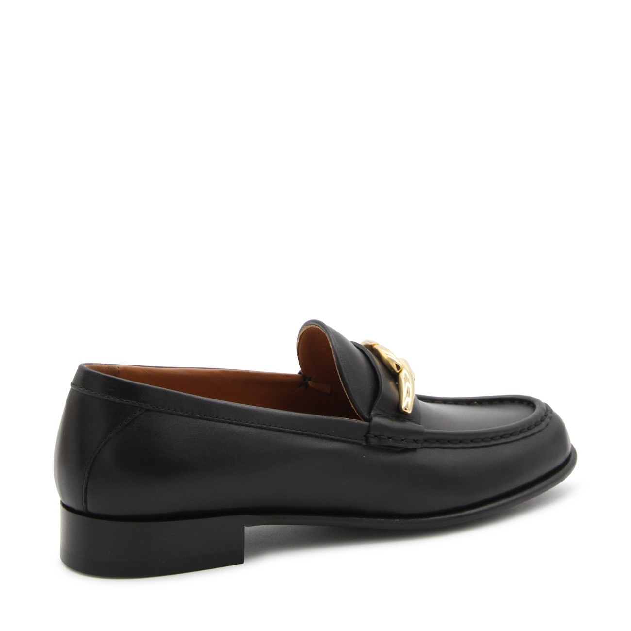 black leather loafers - 3