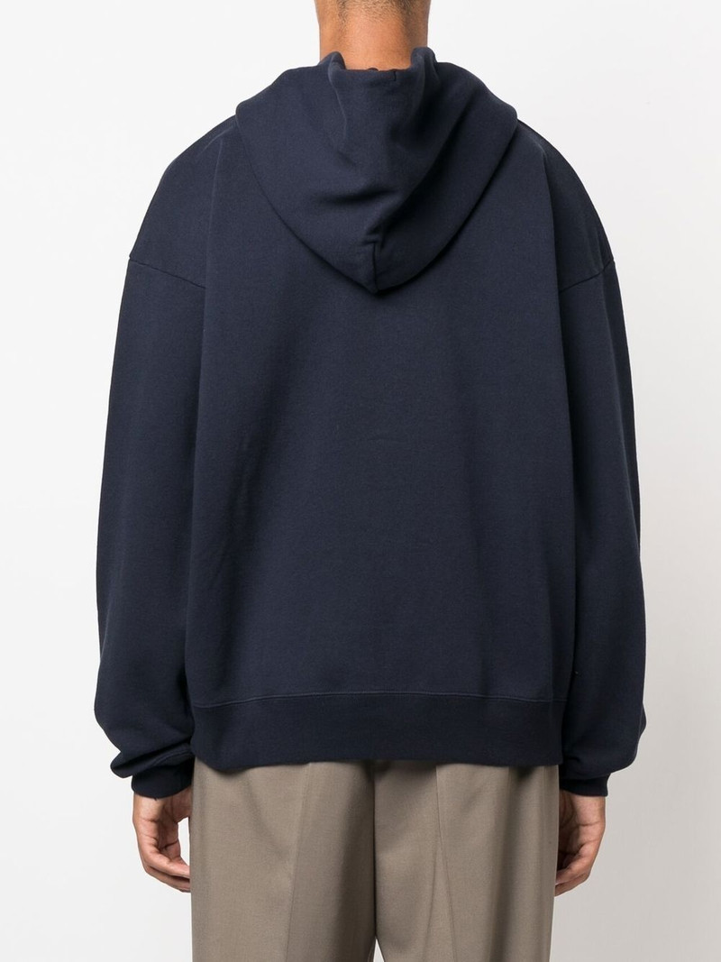 logo-embroidered drawstring hoodie 4