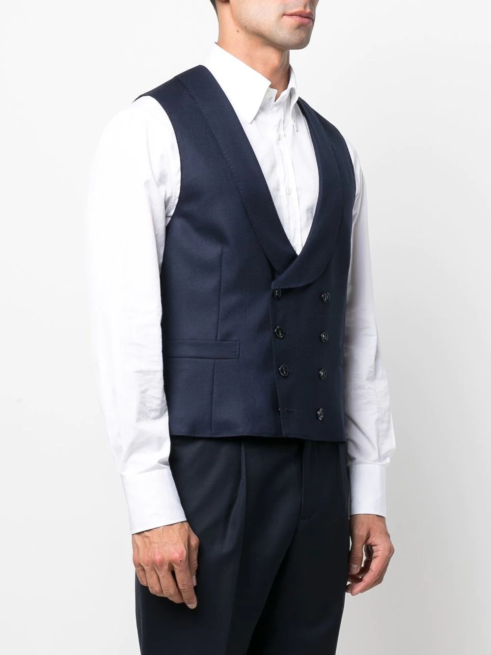 double-breasted cashmere vest - 3