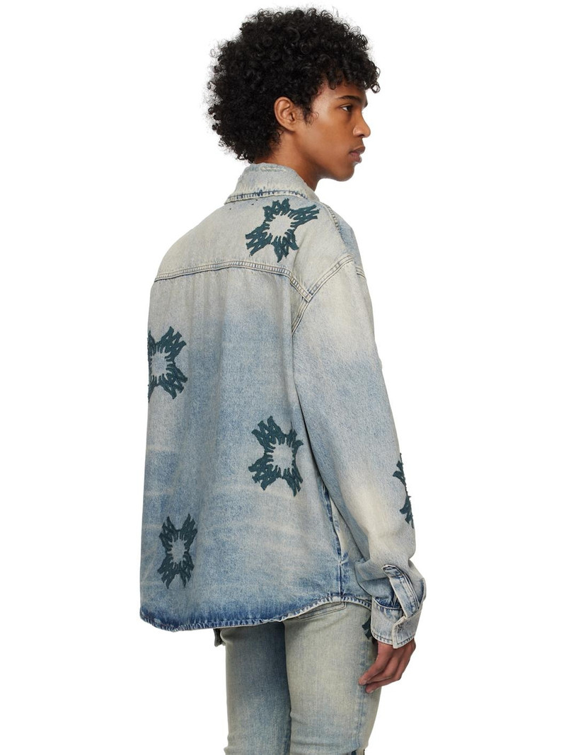 Blue MA Quad Appliqué Denim Overshirt 3