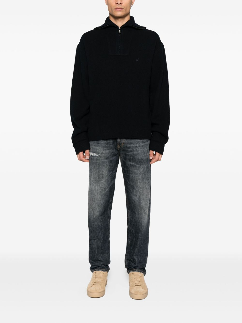 half-zip wool sweater - 2