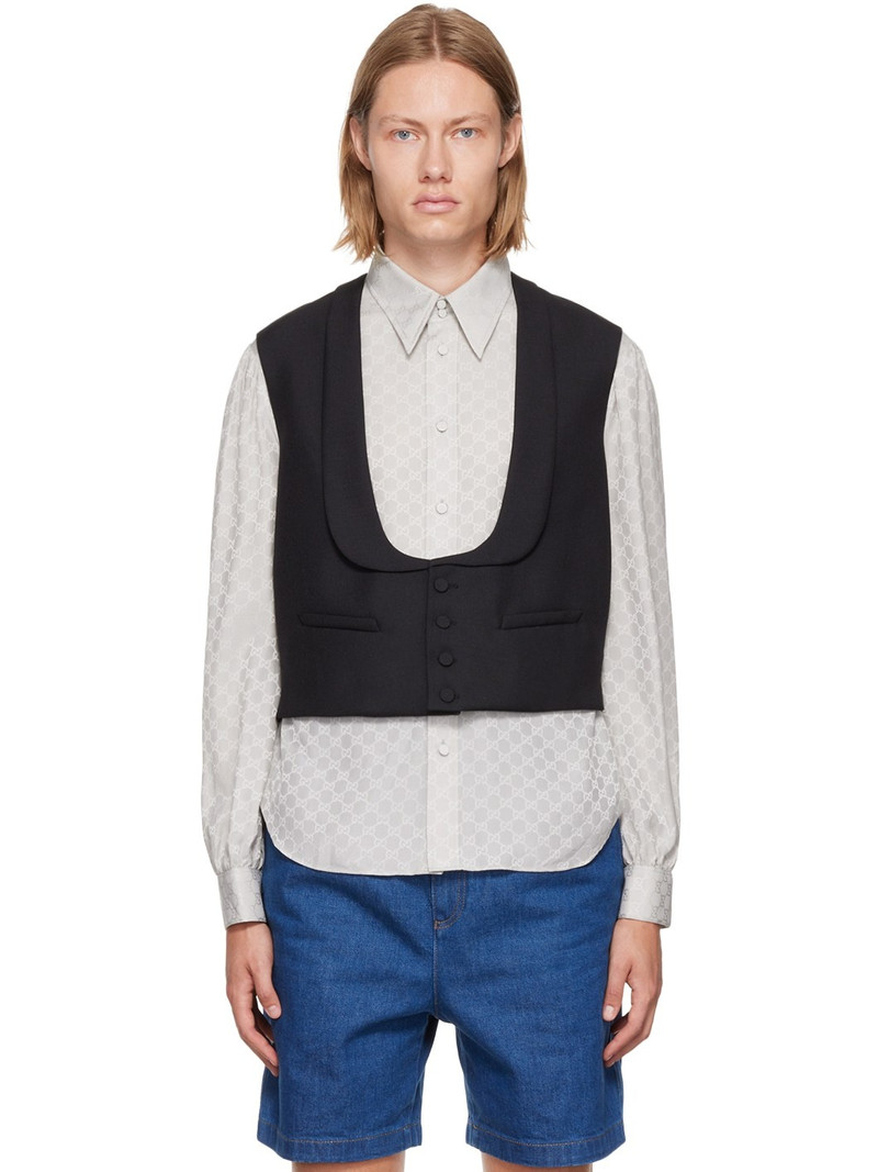 satin single-breasted waistcoat - 1