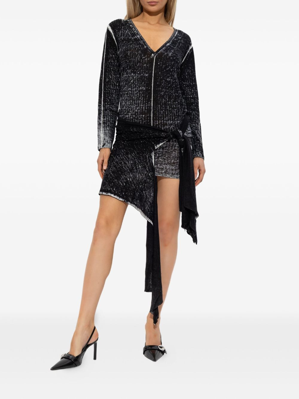 tie-detail asymmetric dress - 5