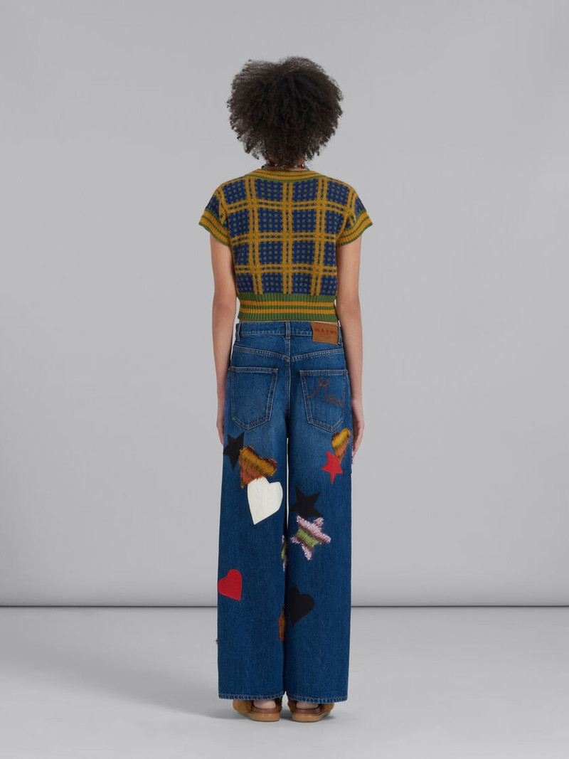 BLUE DENIM TROUSERS WITH PATCHES 3