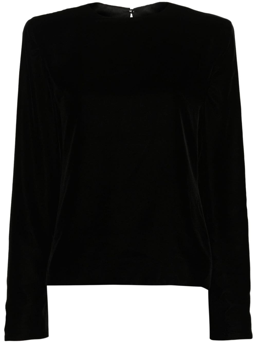 shoulder-pads velvet blouse - 1