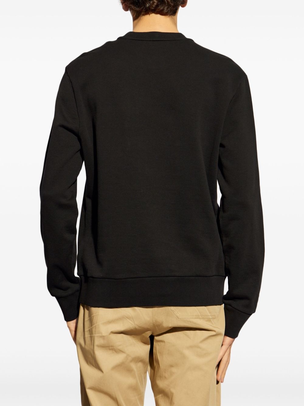 flocked-logo cotton sweatshirt - 4