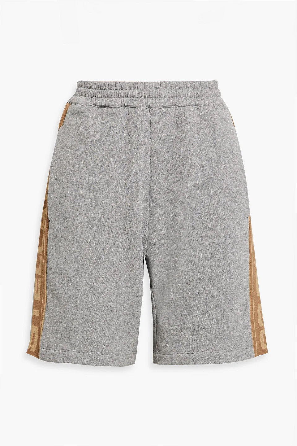 Jacquard-trimmed cotton-fleece shorts - 1