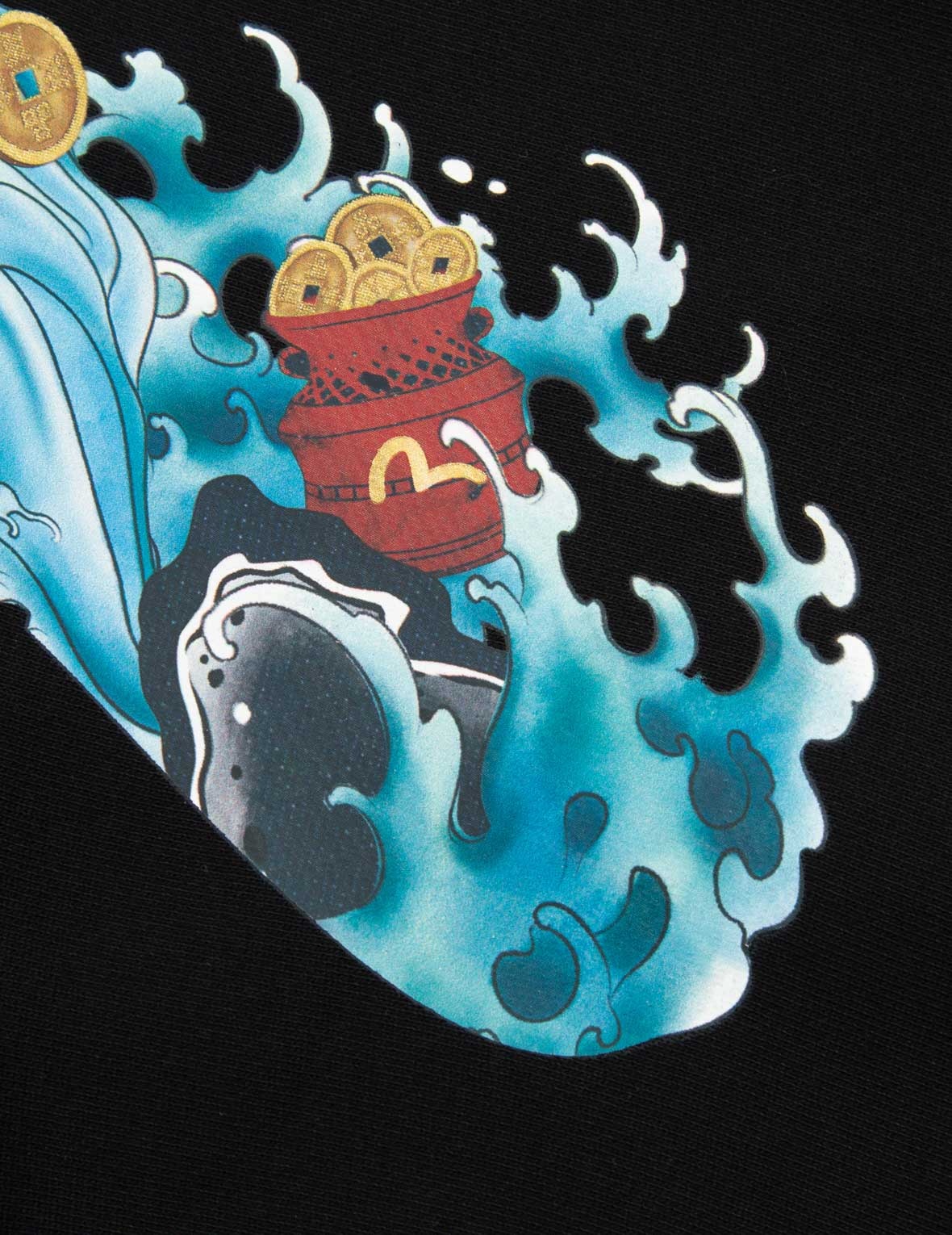 “THE GOD OF FORTUNE RIDING WAVES” 3D DAICOCK PRINT SWEATSHIRT - 10