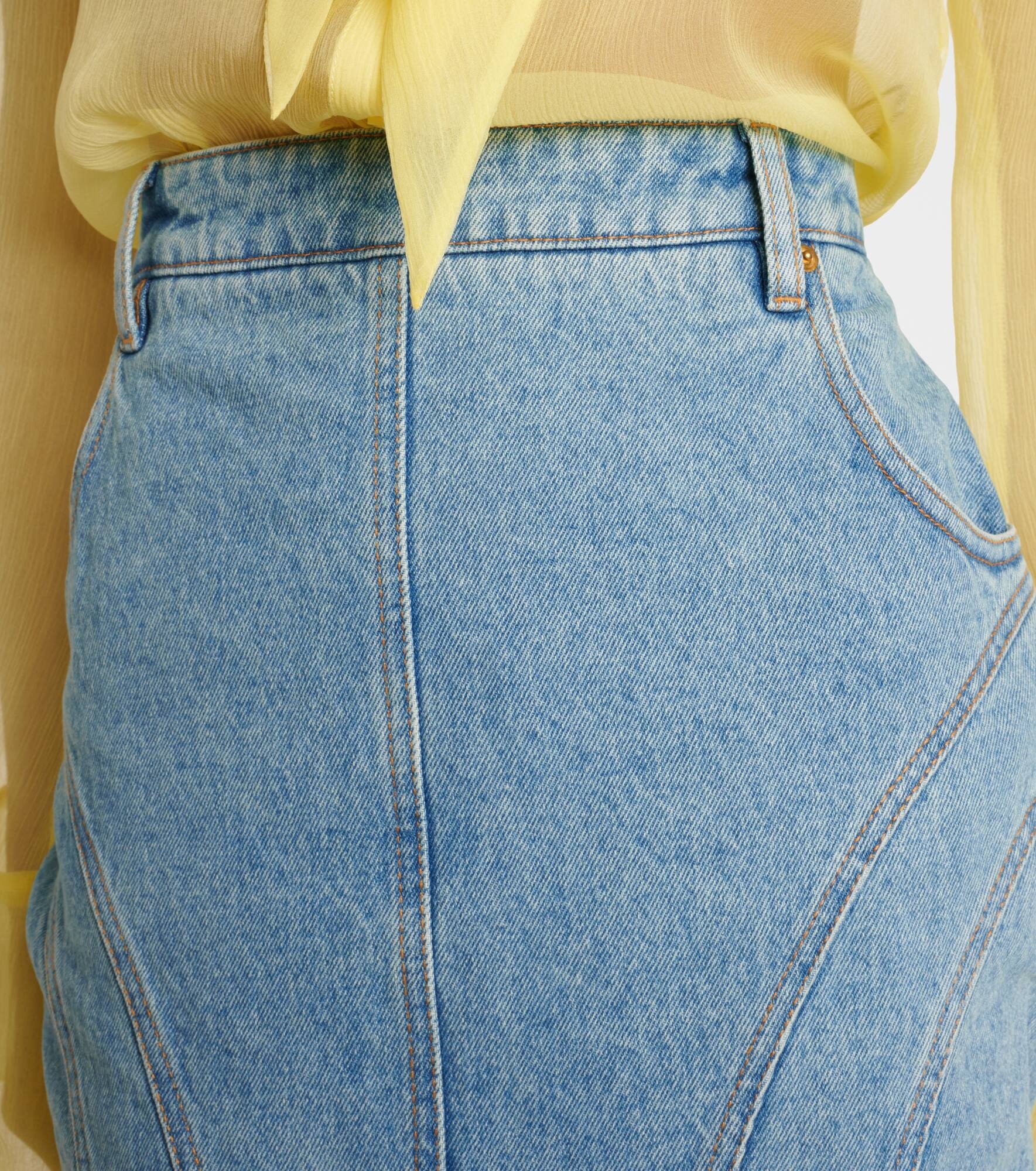 Denim midi skirt - 4