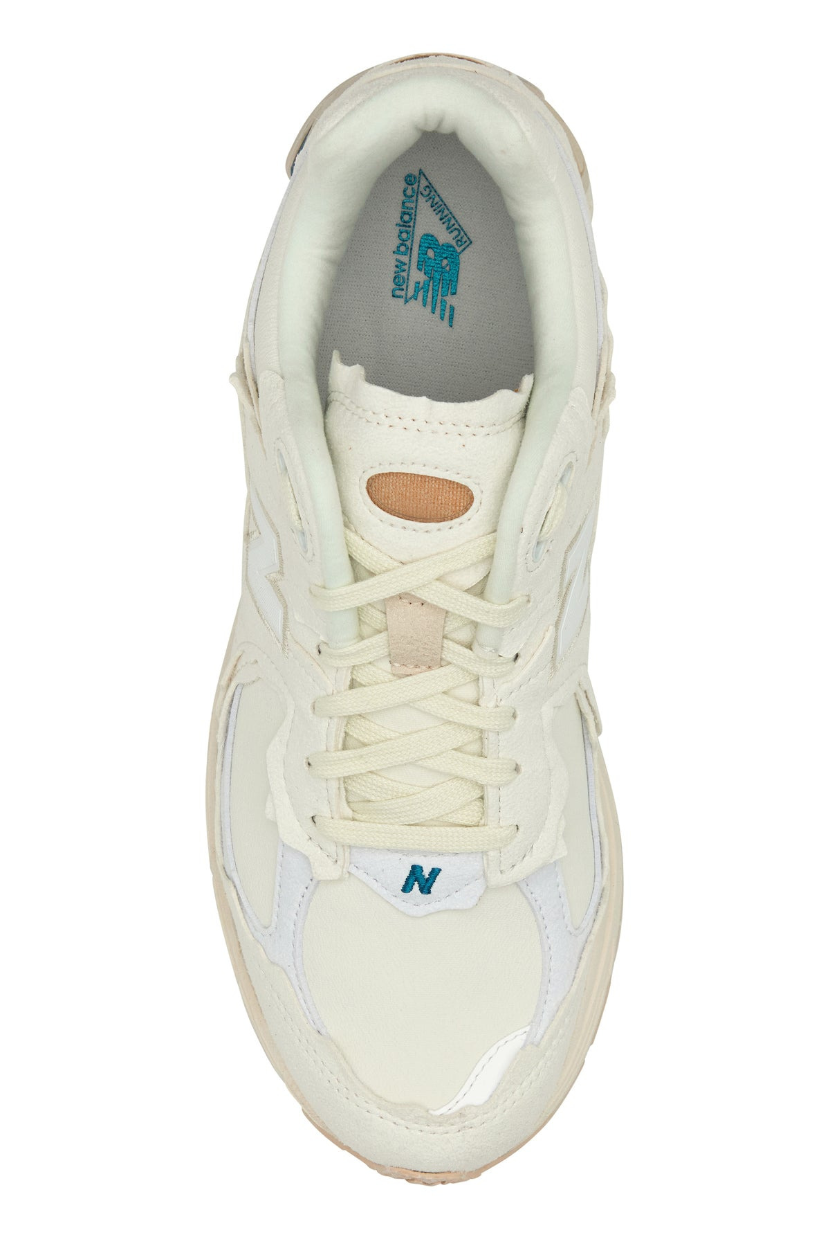 White suede and mesh 2002R sneakers - 4