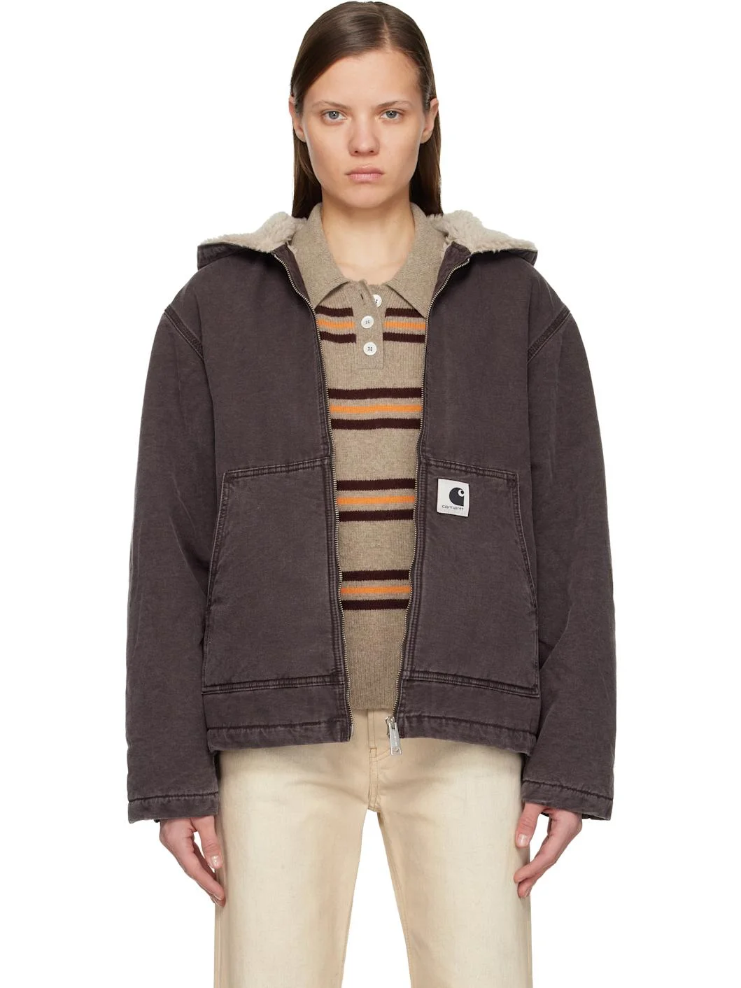 Purple Hooded Mitch Bomber Jacket - 1