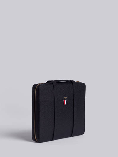 Thom Browne Handle Zip Top Artist Folio In Pebble Grain outlook