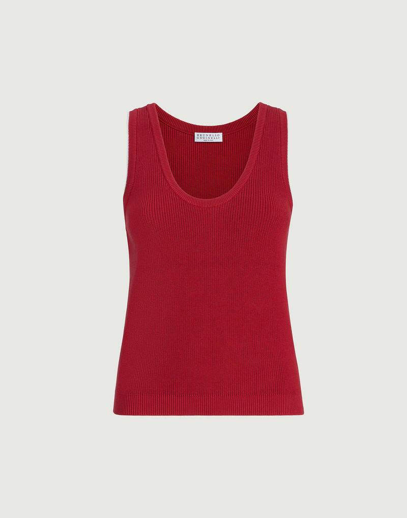 Cotton ribbed knit top 1