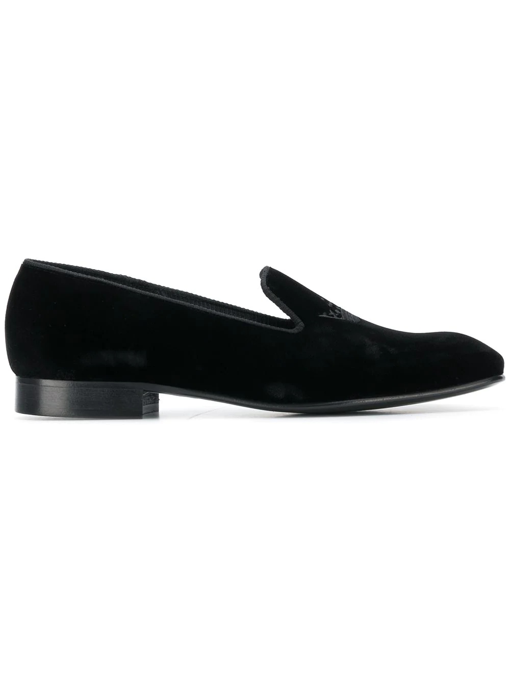 embroidered crown loafers - 1