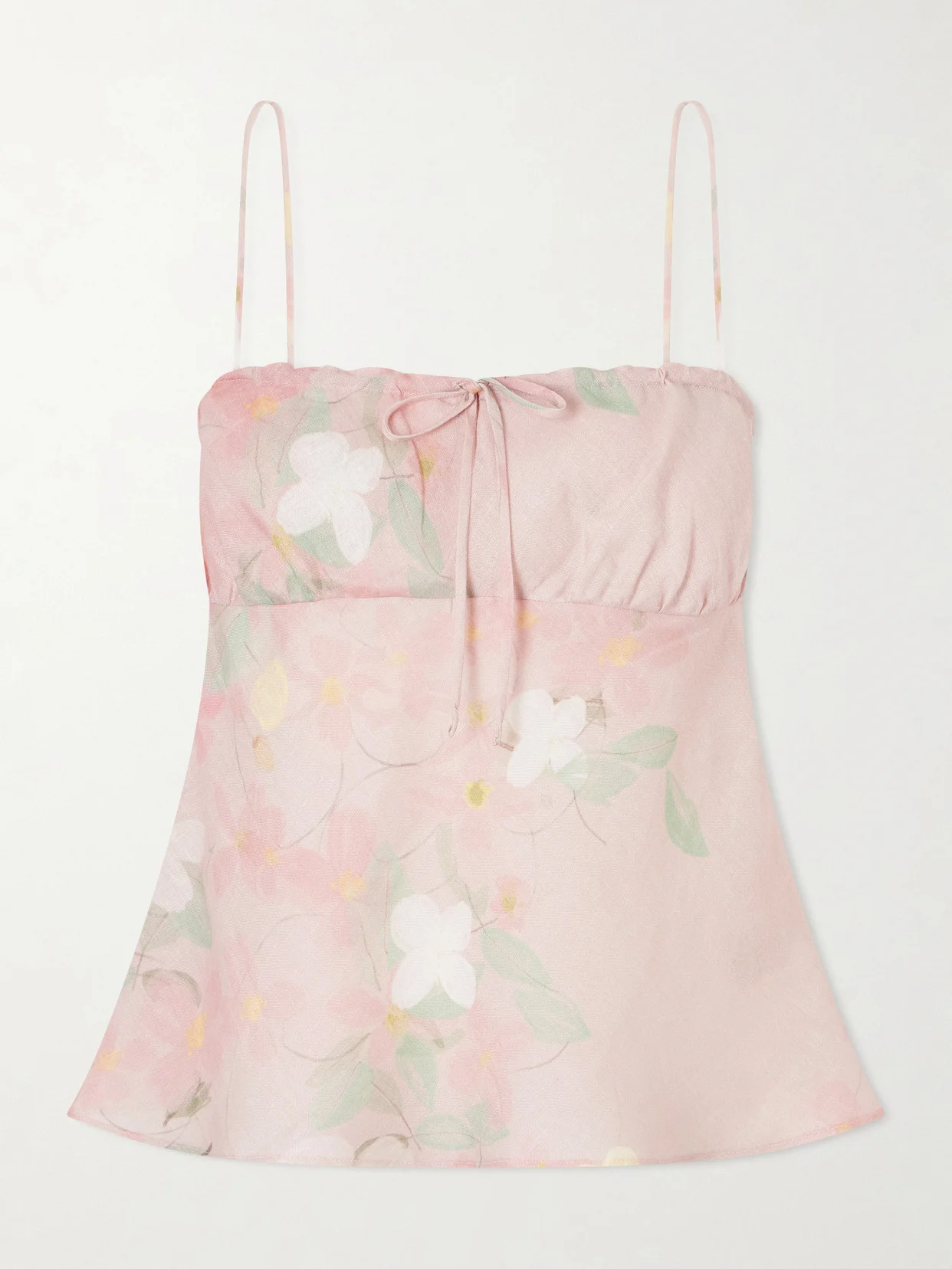 Riri Floral-print Linen Camisole - 1