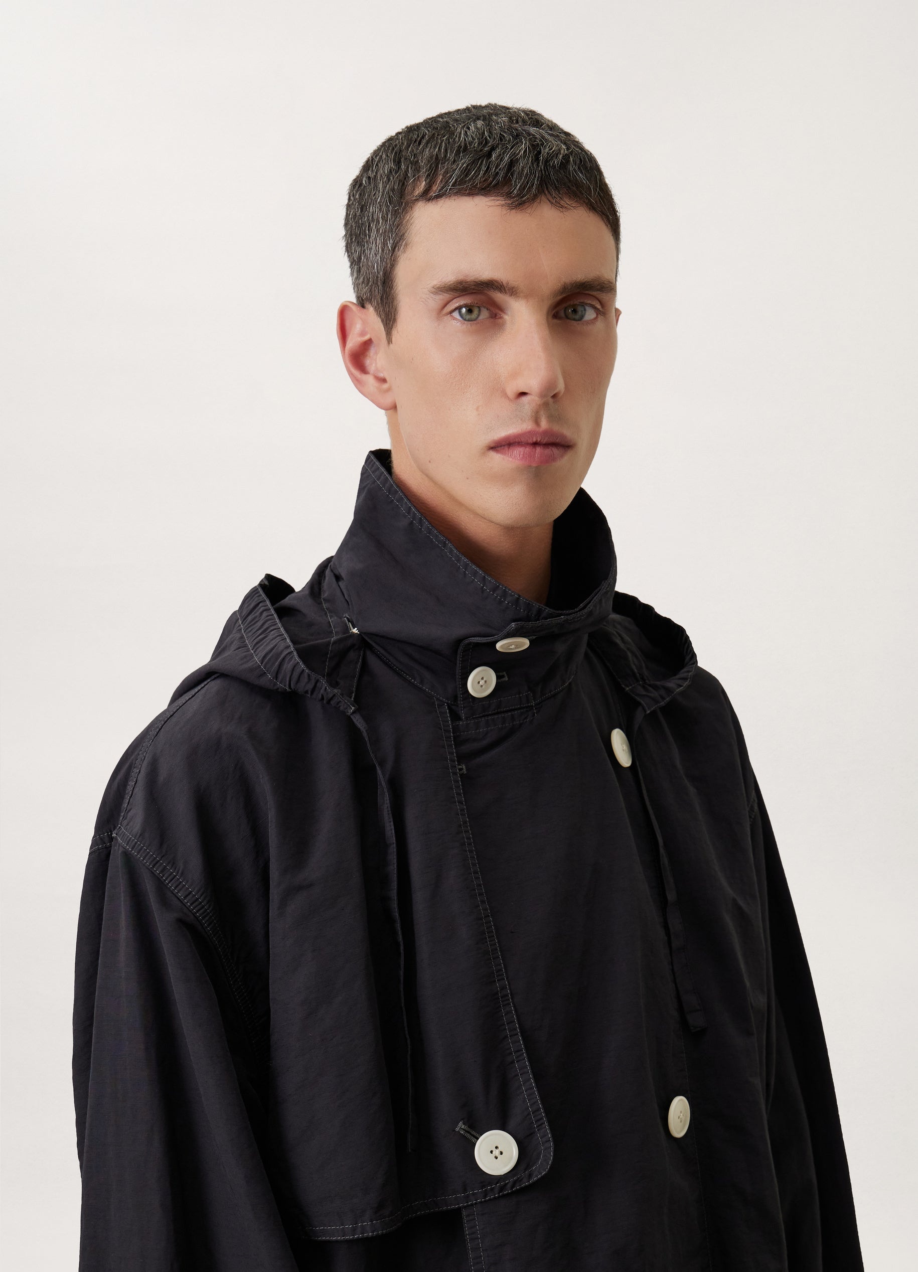 HOODED DOUBLE BREASTED PARKA - 10