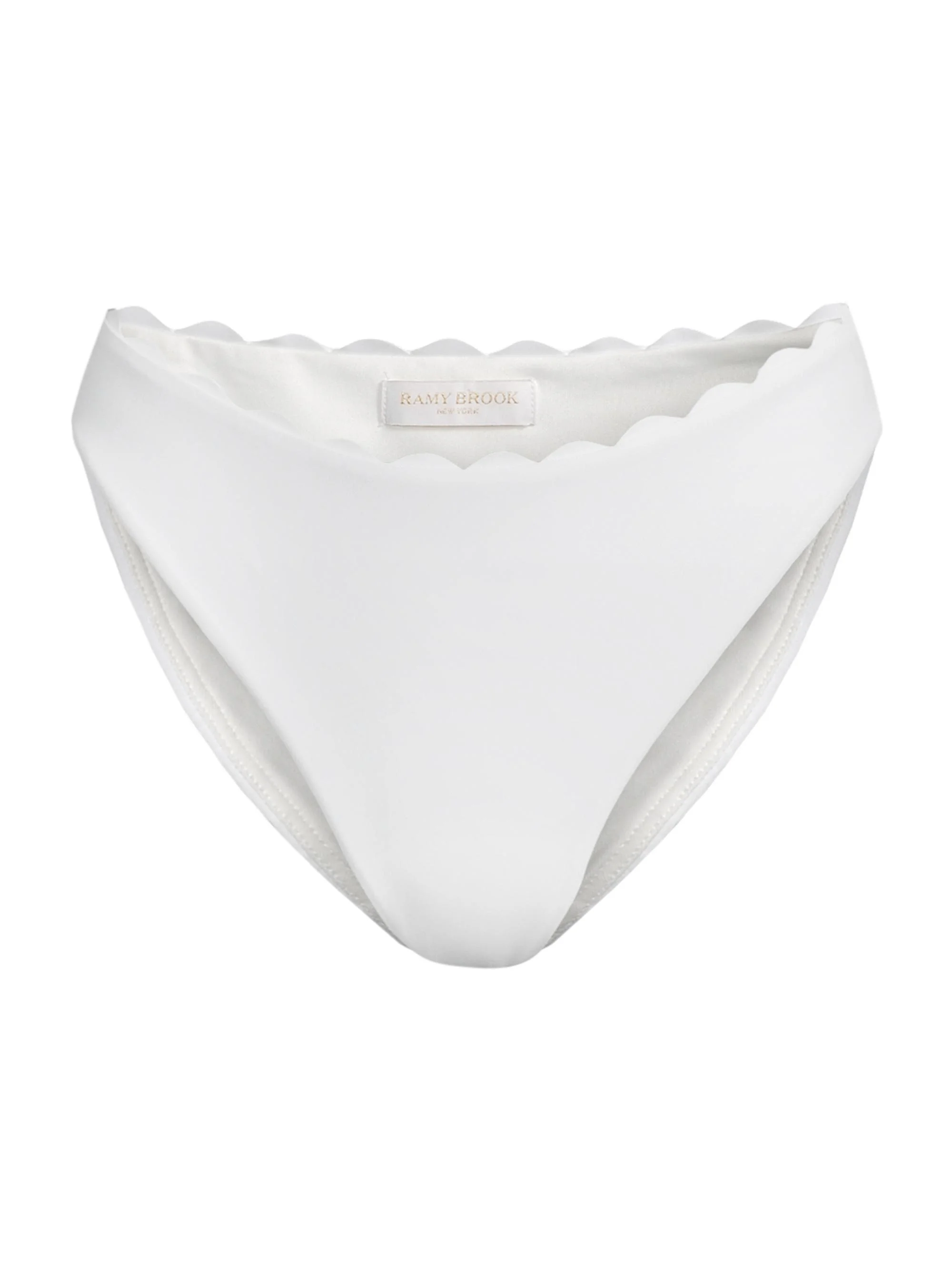 Women's Amani Scalloped Bikini Bottom - White - 1
