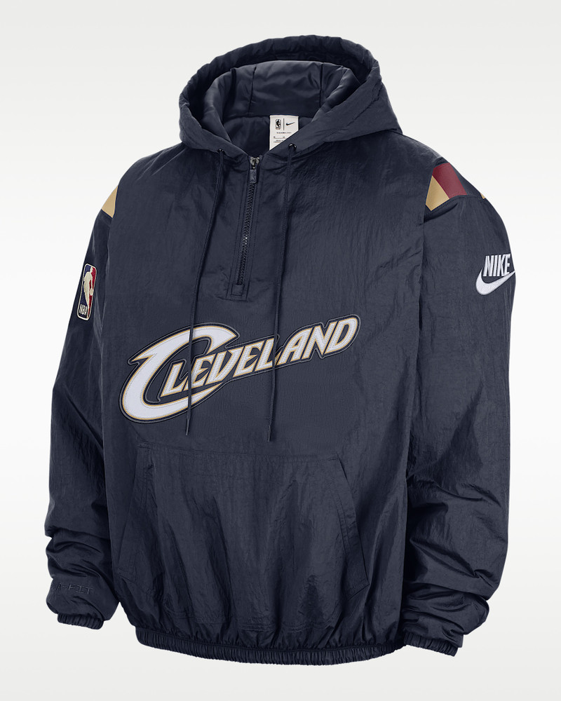 Cleveland Cavaliers Hardwood Classics Men's Nike Therma-FIT NBA 1/2-Zip Hoodie 1