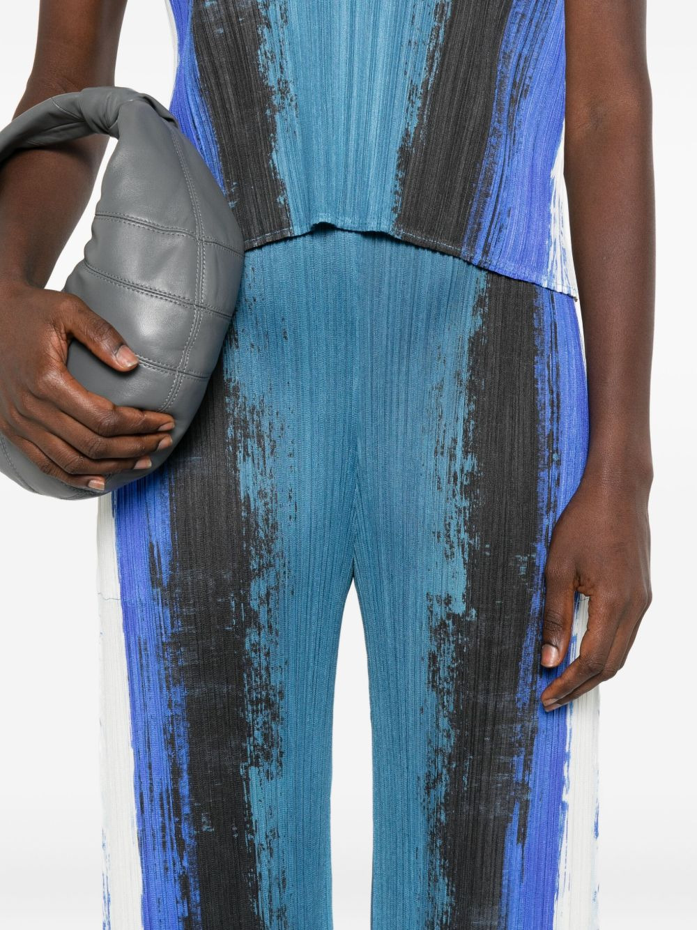 pleated paint-stroke trousers - 5