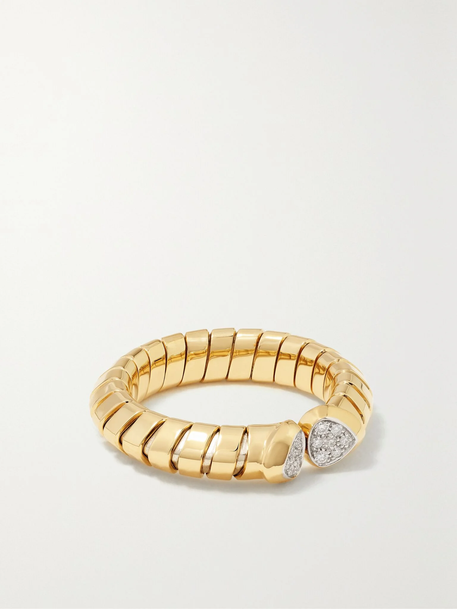 Trisolina 18-karat gold, silver and diamond ring Gold - 1